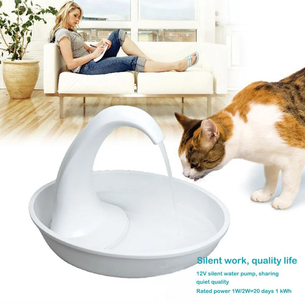 Automatic Swan-Shaped Pet Water Dispenser - Elegant Fountain for Cats and Small Dogs with Adjustable Flow and Easy Maintenance