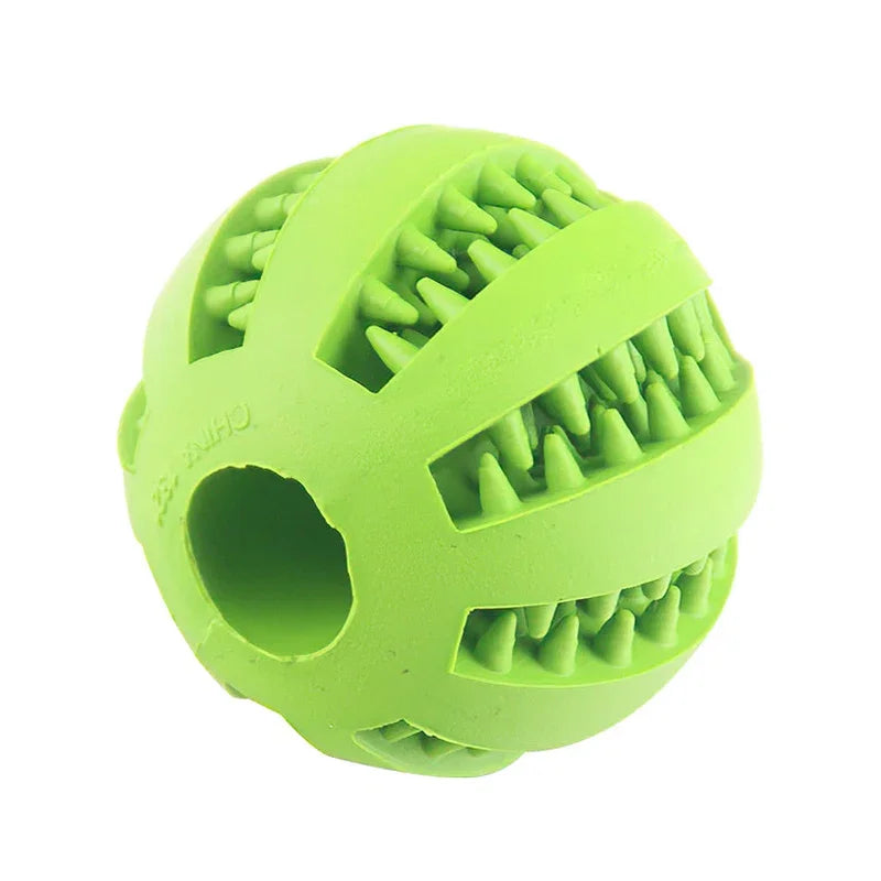 Bouncing Fun: The Ultimate Chew Toy for Small Dogs - Tooth Cleaning Rubber Ball for Playtime and Snacks!