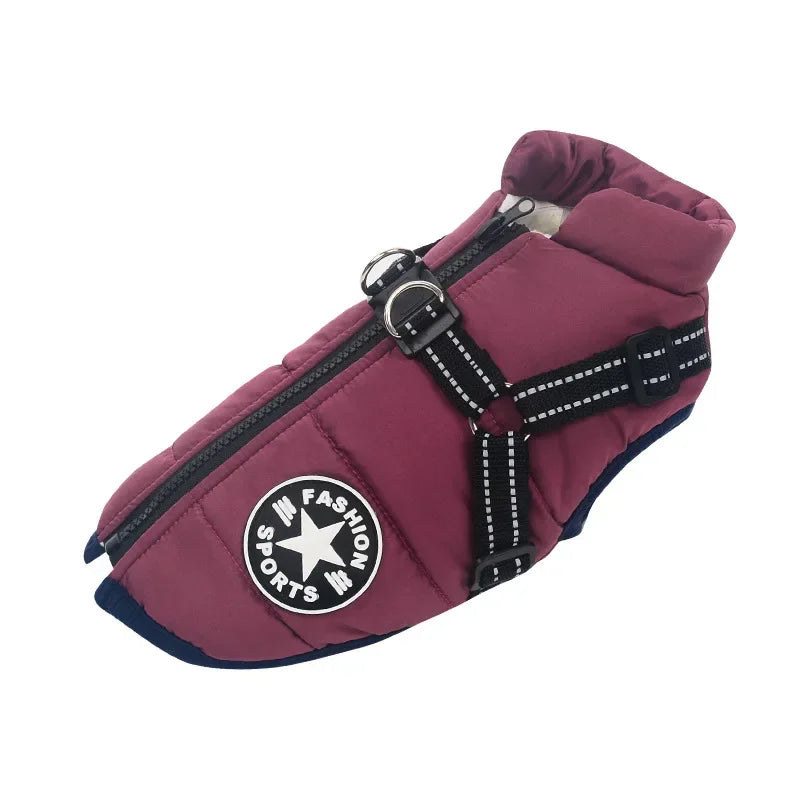 Cozy & Waterproof Large Dog Jacket with Harness - Perfect for Autumn/Winter Adventures!