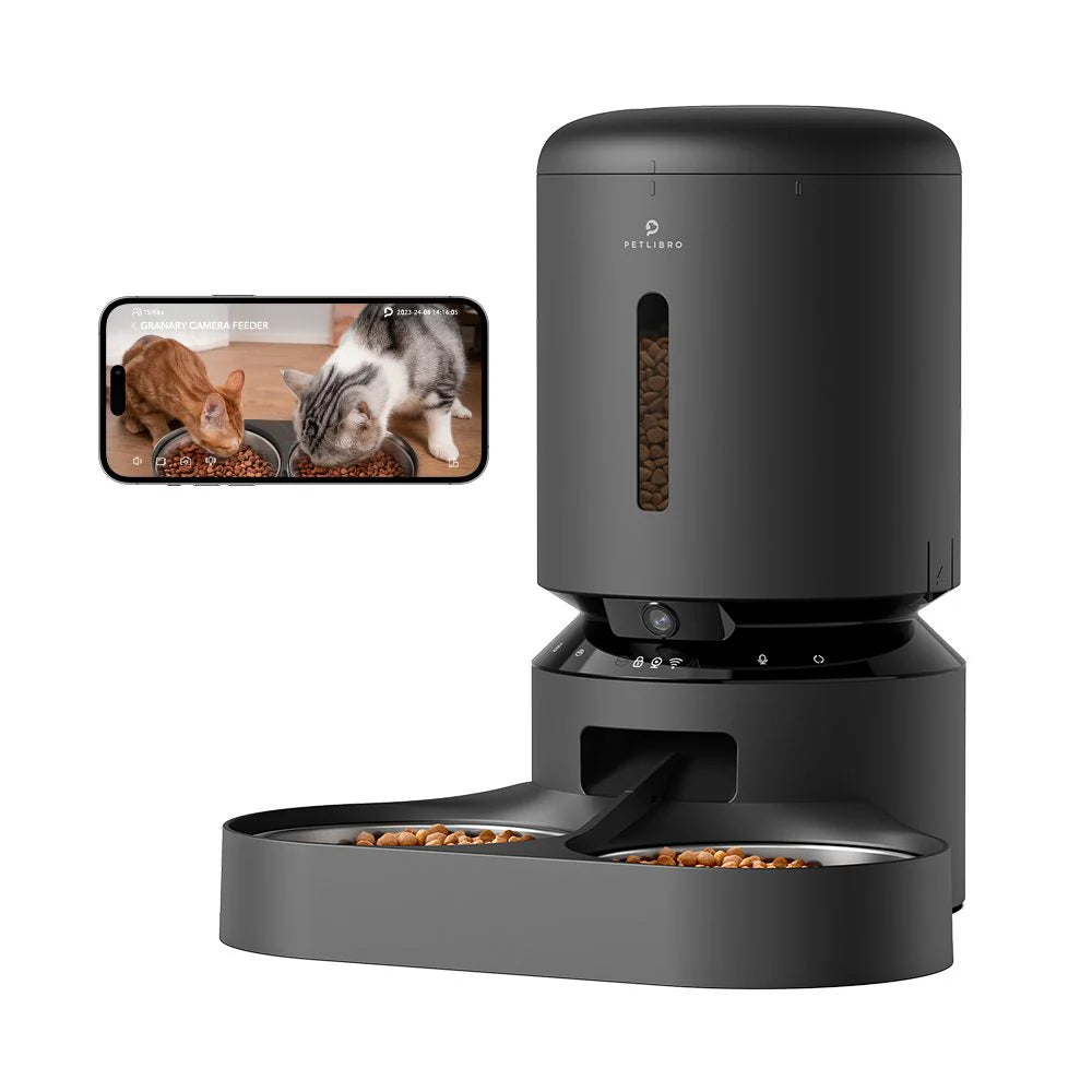 Smart Pet Feeder with 1080p Camera & 2-Way Audio (Dual Bowl, App Control)