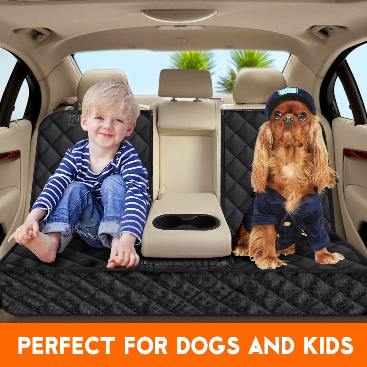Premium Waterproof Dog Car Seat Cover - Non-Slip, Adjustable, and Universal Fit for Cars, Trucks, and SUVs - Black