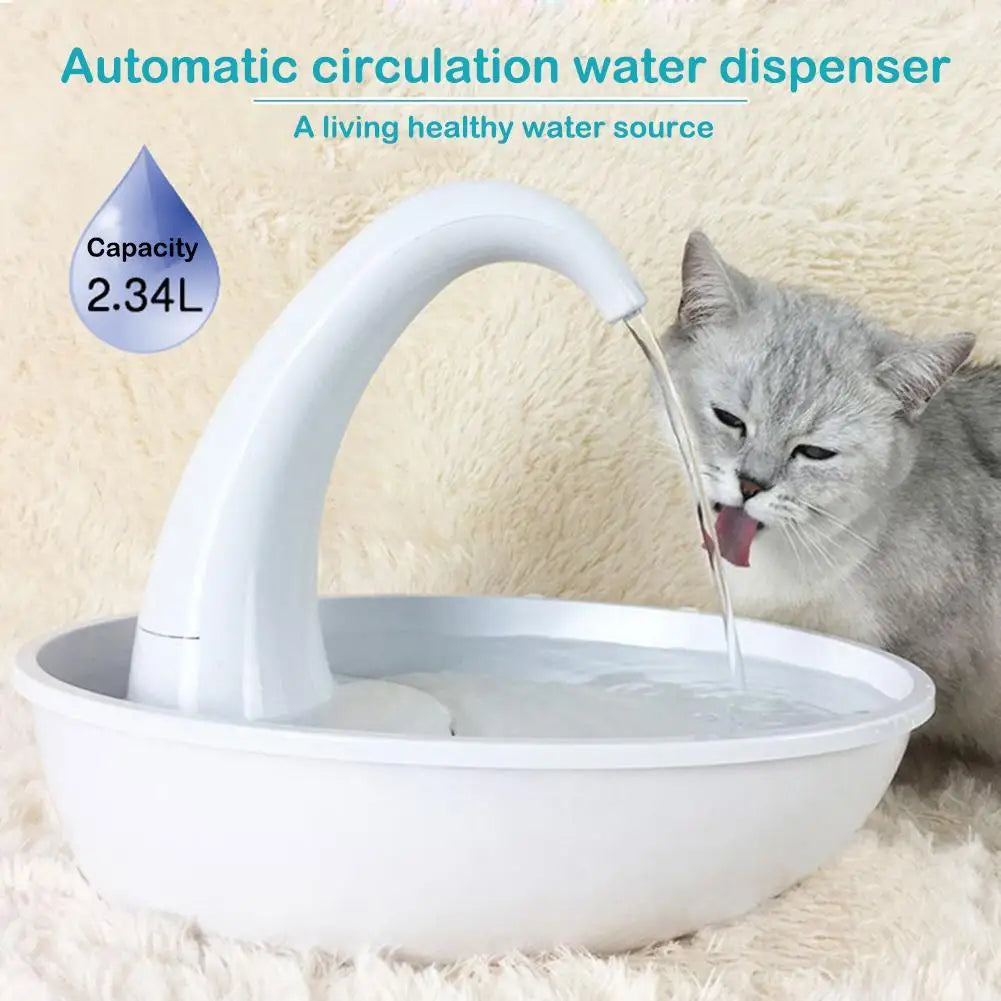Automatic Swan-Shaped Pet Water Dispenser - Elegant Fountain for Cats and Small Dogs with Adjustable Flow and Easy Maintenance