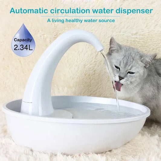 Automatic Swan-Shaped Pet Water Dispenser - Elegant Fountain for Cats and Small Dogs with Adjustable Flow and Easy Maintenance