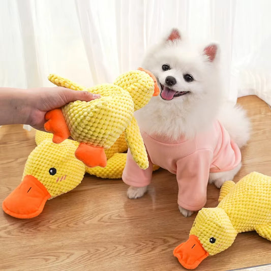 Delight Your Pup with Our Plush Duck Chew Toy - Calming, Squeaky, and Perfect for Teeth Cleaning!