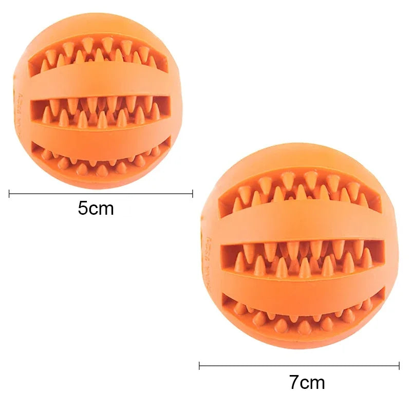 Bouncing Fun: The Ultimate Chew Toy for Small Dogs - Tooth Cleaning Rubber Ball for Playtime and Snacks!