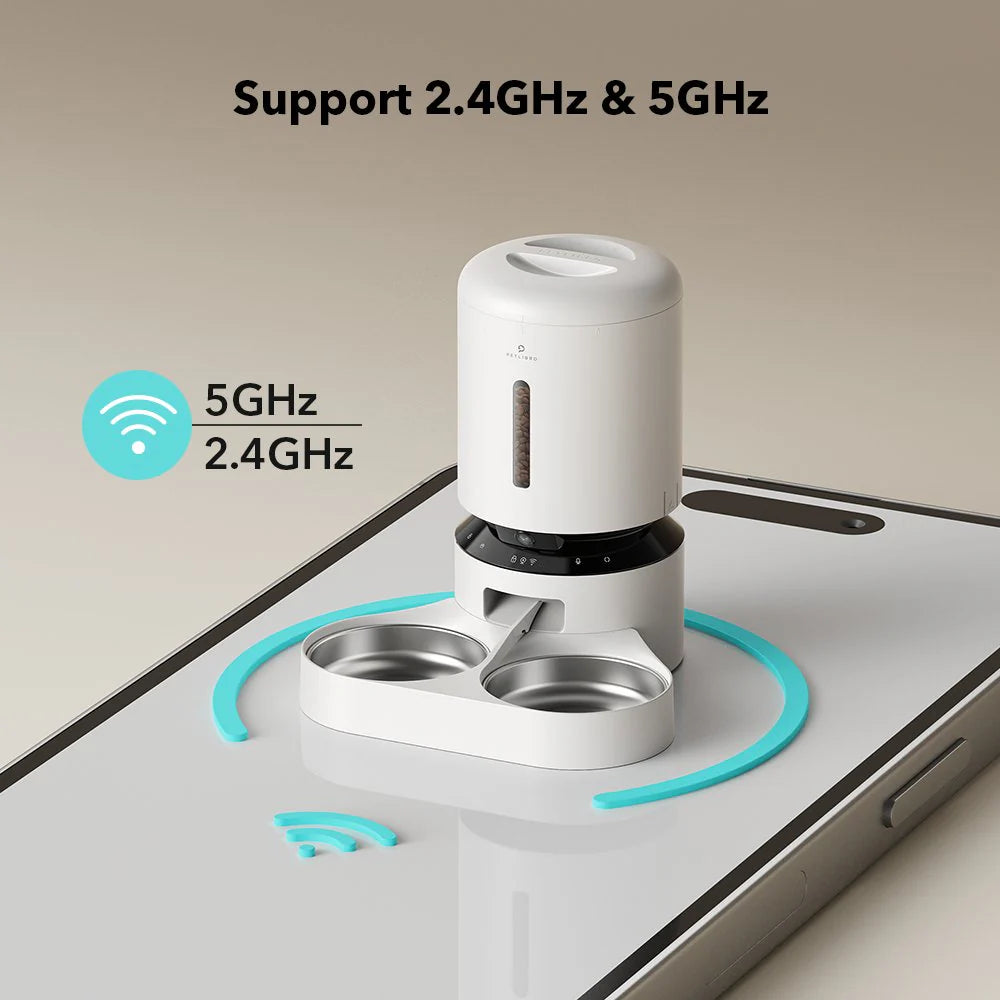 Smart Pet Feeder with 1080p Camera & 2-Way Audio (Dual Bowl, App Control)