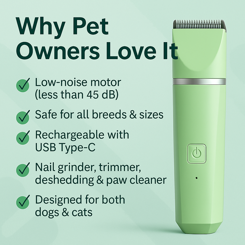 4-in-1 Electric Grooming Kit for Dogs & Cats β Trim, Clean, and Pamper at Home