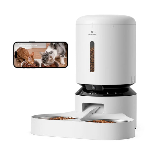 Smart Pet Feeder with 1080p Camera & 2-Way Audio (Dual Bowl, App Control)