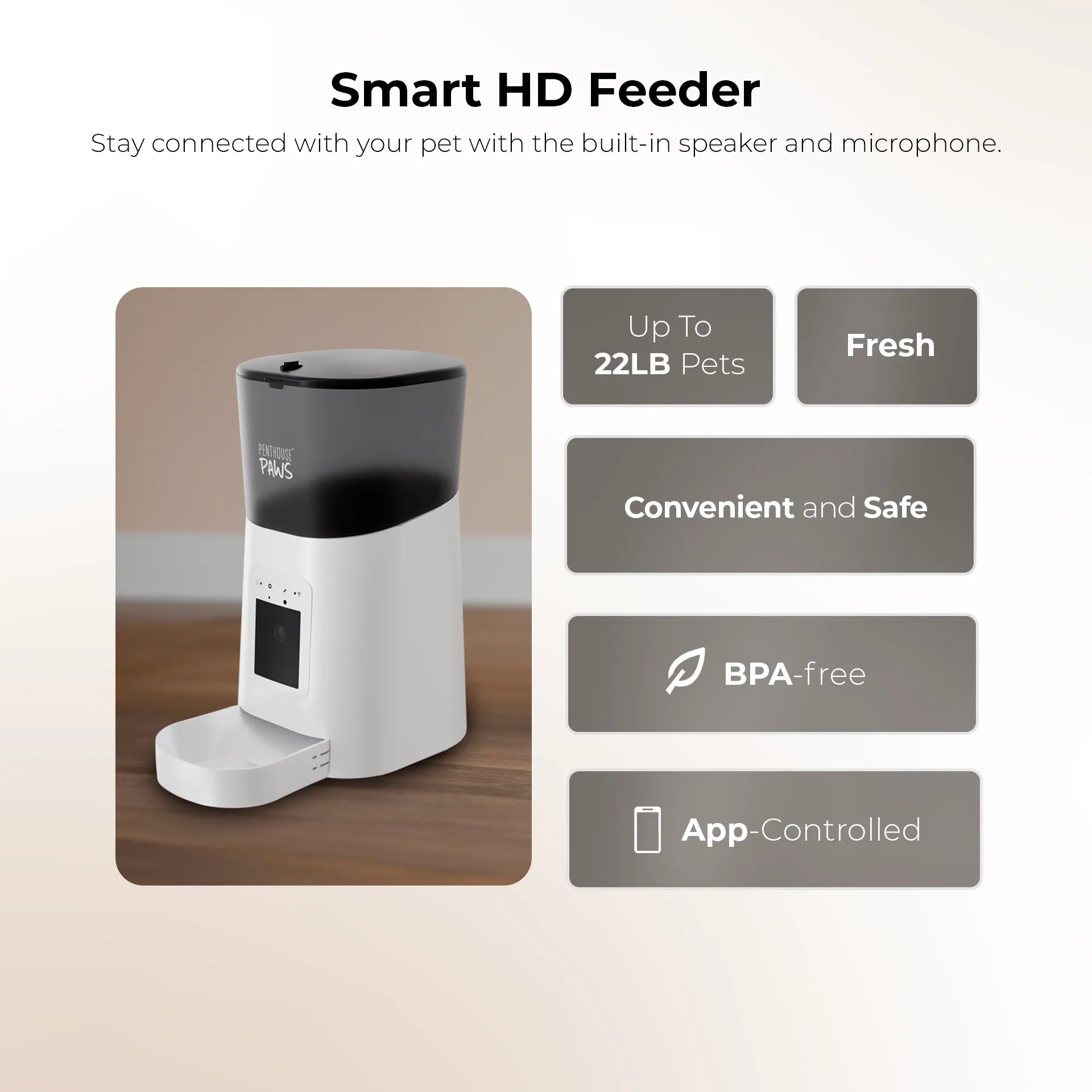 Smart Pet Feeder with HD Camera & 2-Way Audio (6L, App Control)
