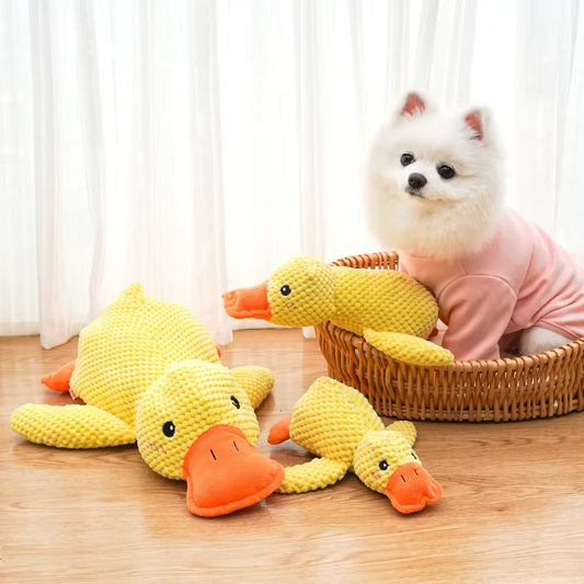 Delight Your Pup with Our Plush Duck Chew Toy - Calming, Squeaky, and Perfect for Teeth Cleaning!
