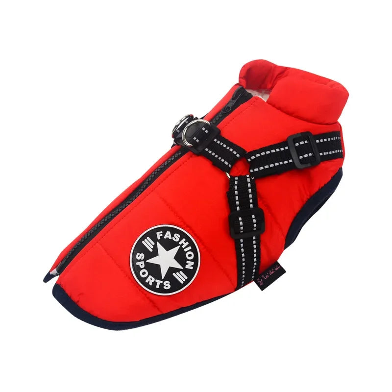 Cozy & Waterproof Large Dog Jacket with Harness - Perfect for Autumn/Winter Adventures!