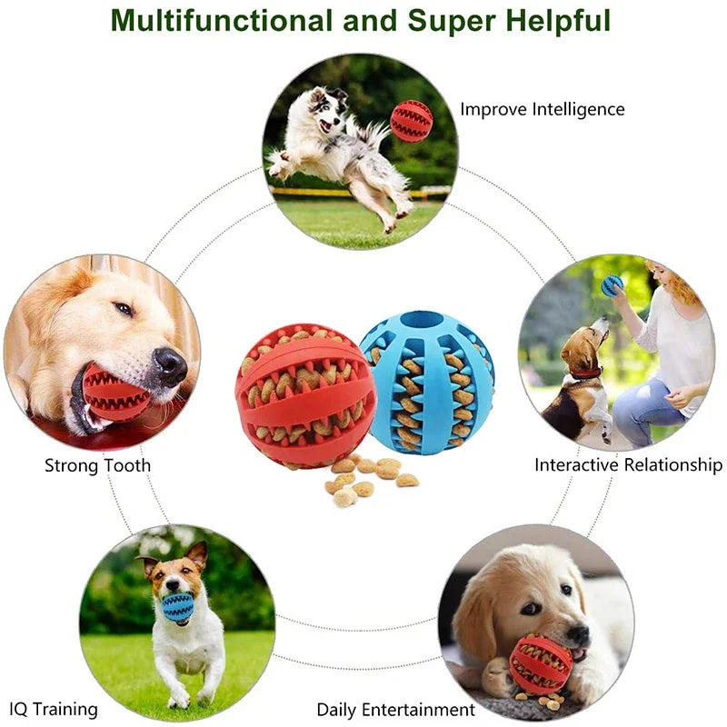 Bouncing Fun: The Ultimate Chew Toy for Small Dogs - Tooth Cleaning Rubber Ball for Playtime and Snacks!