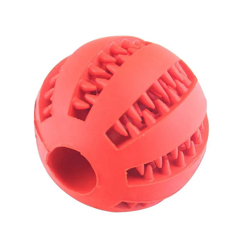 Bouncing Fun: The Ultimate Chew Toy for Small Dogs - Tooth Cleaning Rubber Ball for Playtime and Snacks!