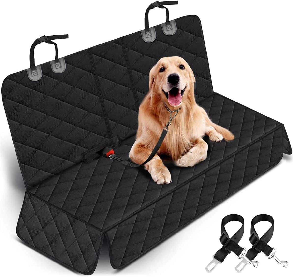 Premium Waterproof Dog Car Seat Cover - Non-Slip, Adjustable, and Universal Fit for Cars, Trucks, and SUVs - Black