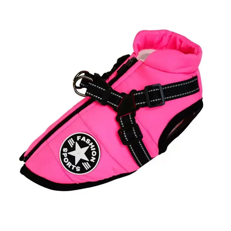 Cozy & Waterproof Large Dog Jacket with Harness - Perfect for Autumn/Winter Adventures!