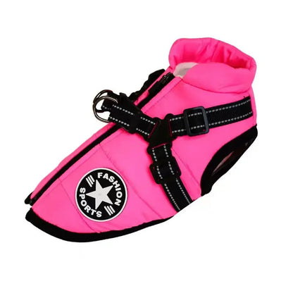Cozy & Waterproof Large Dog Jacket with Harness - Perfect for Autumn/Winter Adventures!