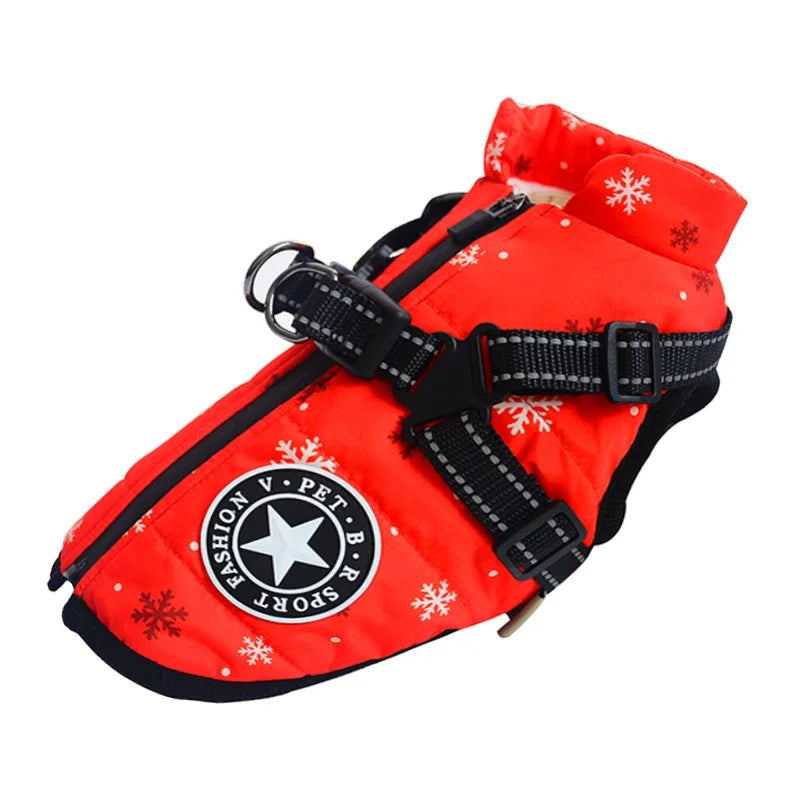 Cozy & Waterproof Large Dog Jacket with Harness - Perfect for Autumn/Winter Adventures!