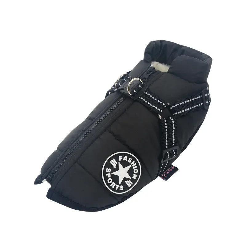 Cozy & Waterproof Large Dog Jacket with Harness - Perfect for Autumn/Winter Adventures!