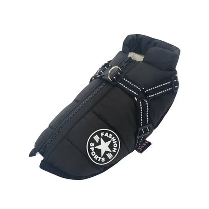 Cozy & Waterproof Large Dog Jacket with Harness - Perfect for Autumn/Winter Adventures!