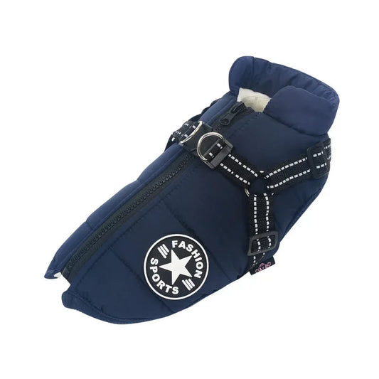 Cozy & Waterproof Large Dog Jacket with Harness - Perfect for Autumn/Winter Adventures!